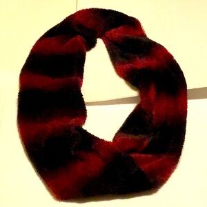 60inches around Red & Black plaid infinity scarf